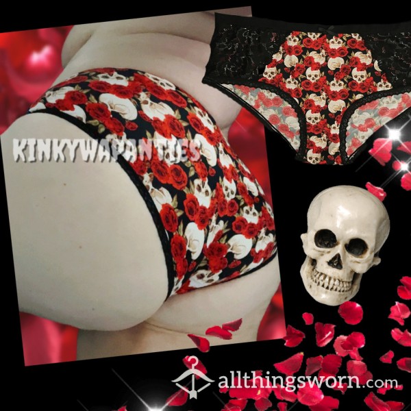 💀 🥀 Skull & Rose Cheekies W/Lace Detail - Includes 48-hour Wear & U.S. Shipping