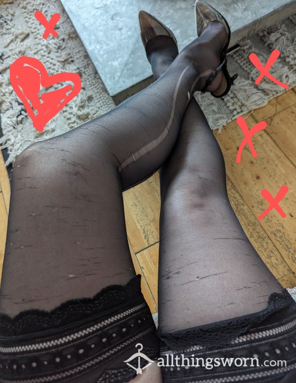 Small Black Well Used Stockings