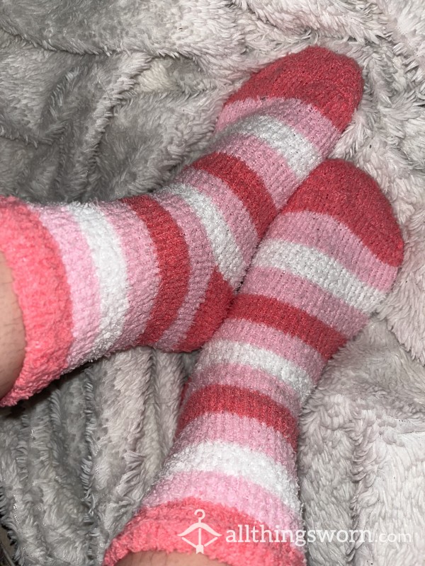 Small Striped Fuzzy Socks