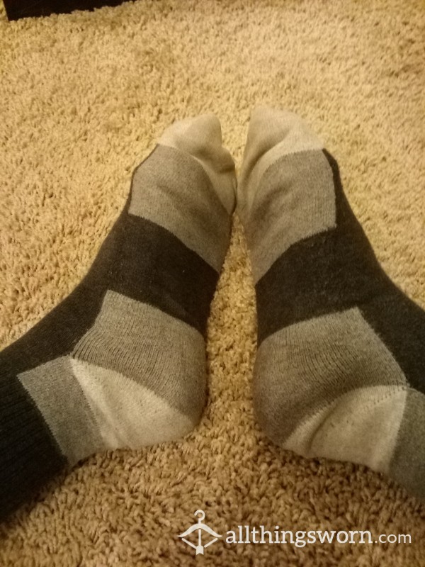 Smelly Black And Grey Crew Socks