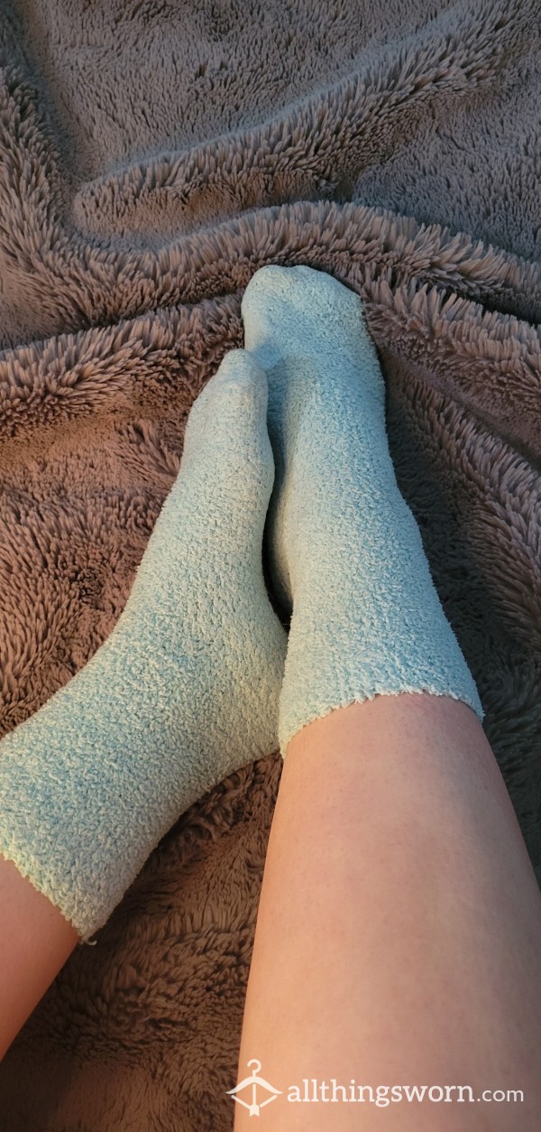 Soft Well Worn Blue Comfy Socks
