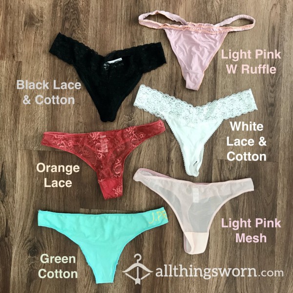Solid Color Thongs (Black, Pink, Orange, Green, White)