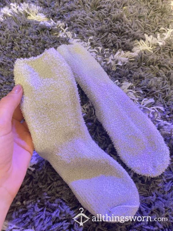 Sparkly Grey Fluffy Socks! £10