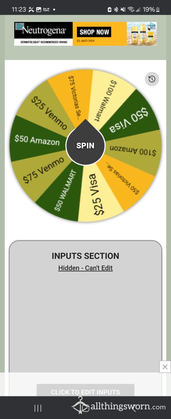SPIN THE WHEEL - GIFT CARD EDITION