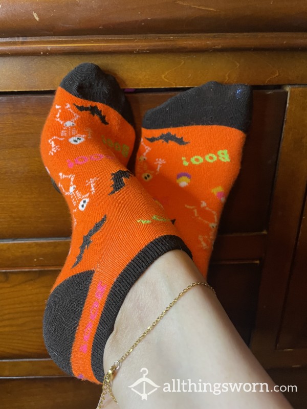 Spooky Orange Halloween Socks