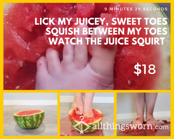 ASMR & VIDEO: Squishing Between My Toes & Juices Squirting 😈🍉