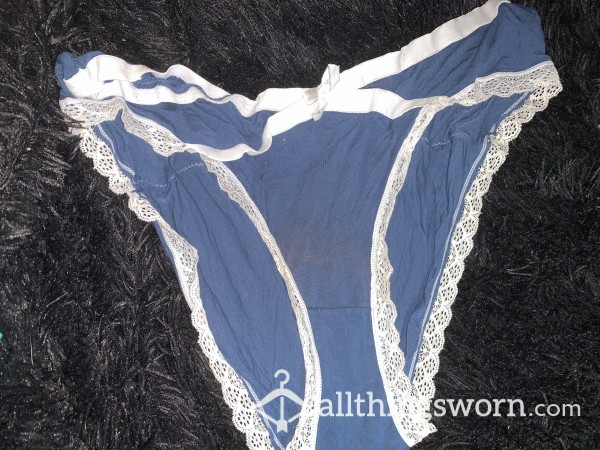 Stained Gusset Blue Panties