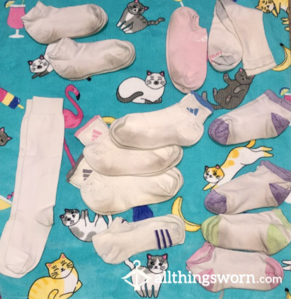 Stained White Socks To Choose From!