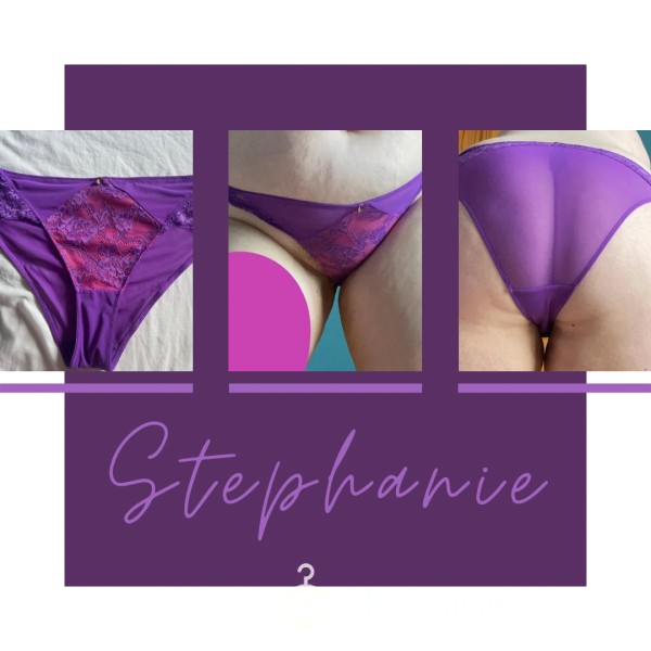 “Stephanie” Purple Mesh And Lace Brazillian