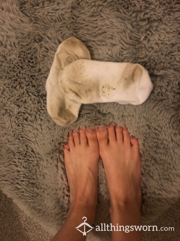 Stinky, Stained Gym Socks. Worn Twice For Extra Smell.