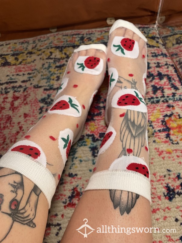 Strawberry Nylon Socks 🍓 Worn To Order