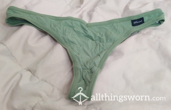 Not Available// Stretchy Sorta-Soft Green Thong Panty