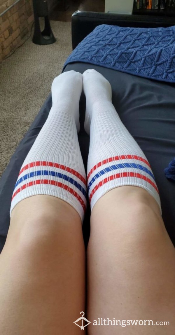 Striped Knee High Sports Socks