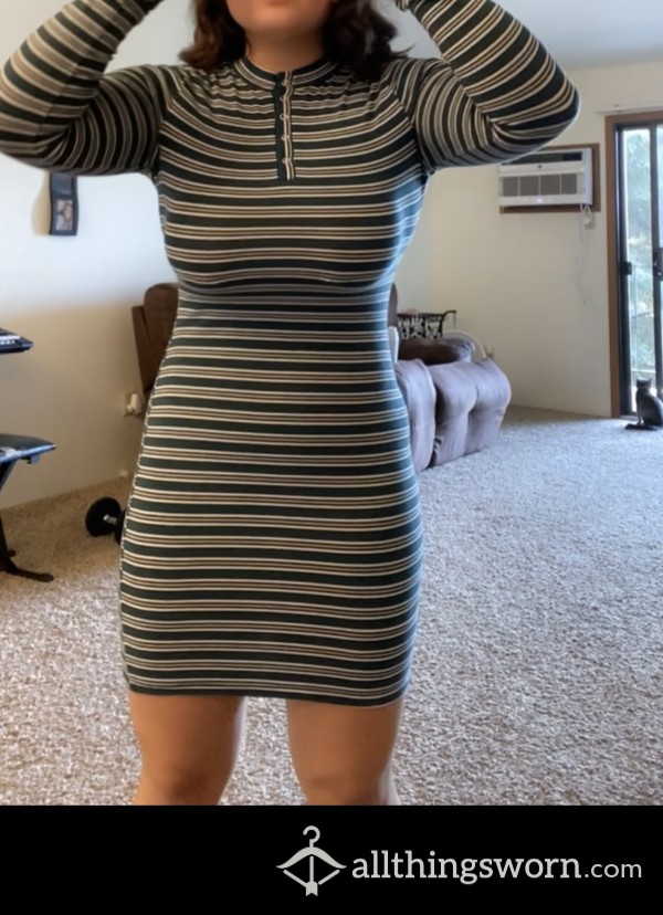Striped Skin Tight Dress