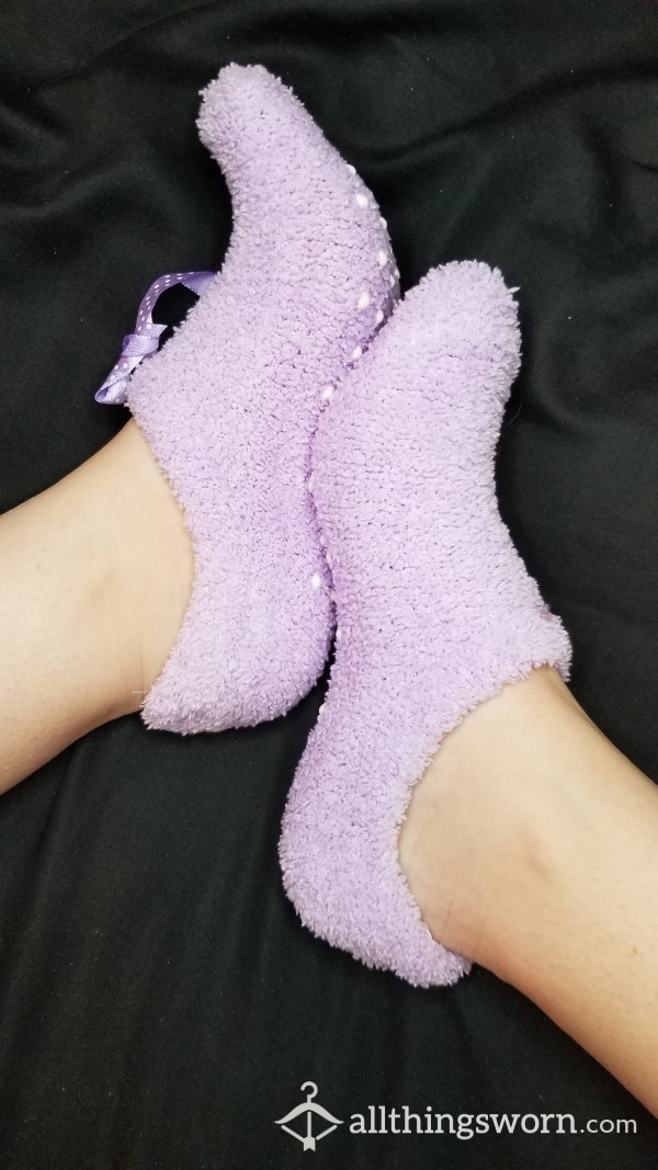 Super Soft, Comfy Non Slip Lavender Socks