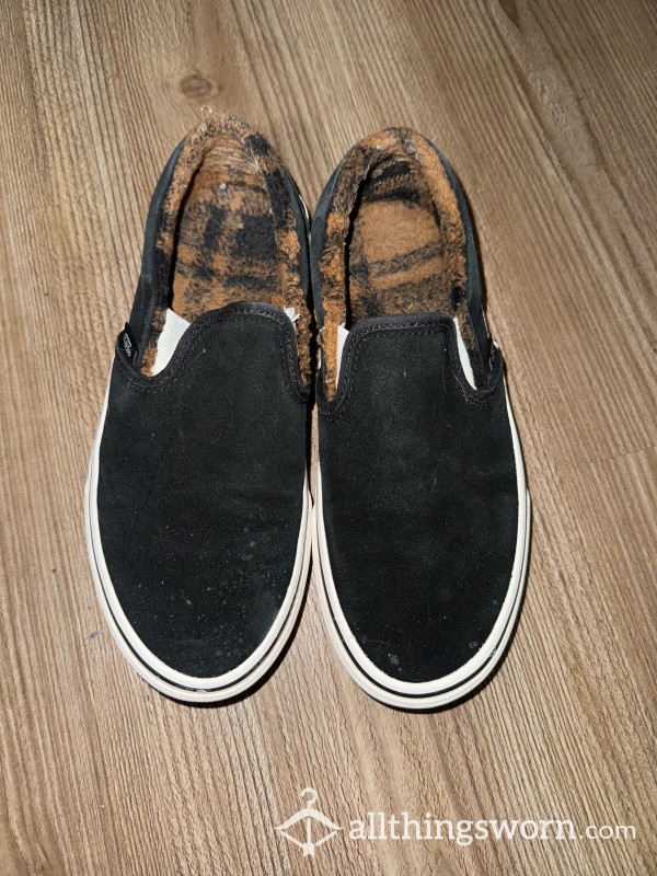 Sweaty Black Vans Slip On Shoes Size 6