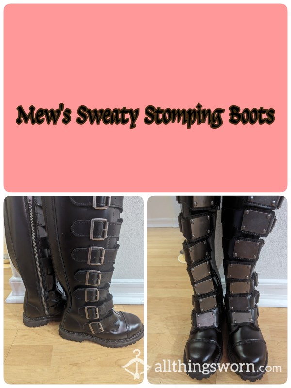 Sweaty, Stomping Goth Demonia Boots 8W