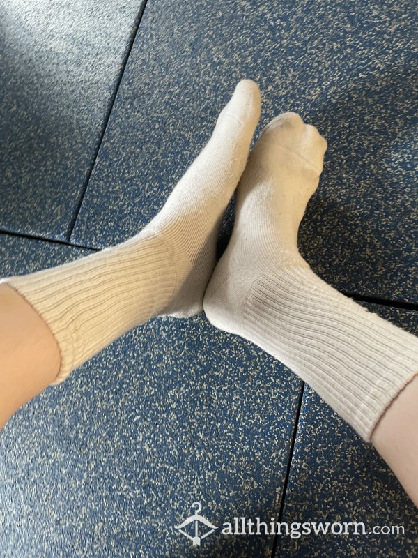 Sweaty White Adidas Socks