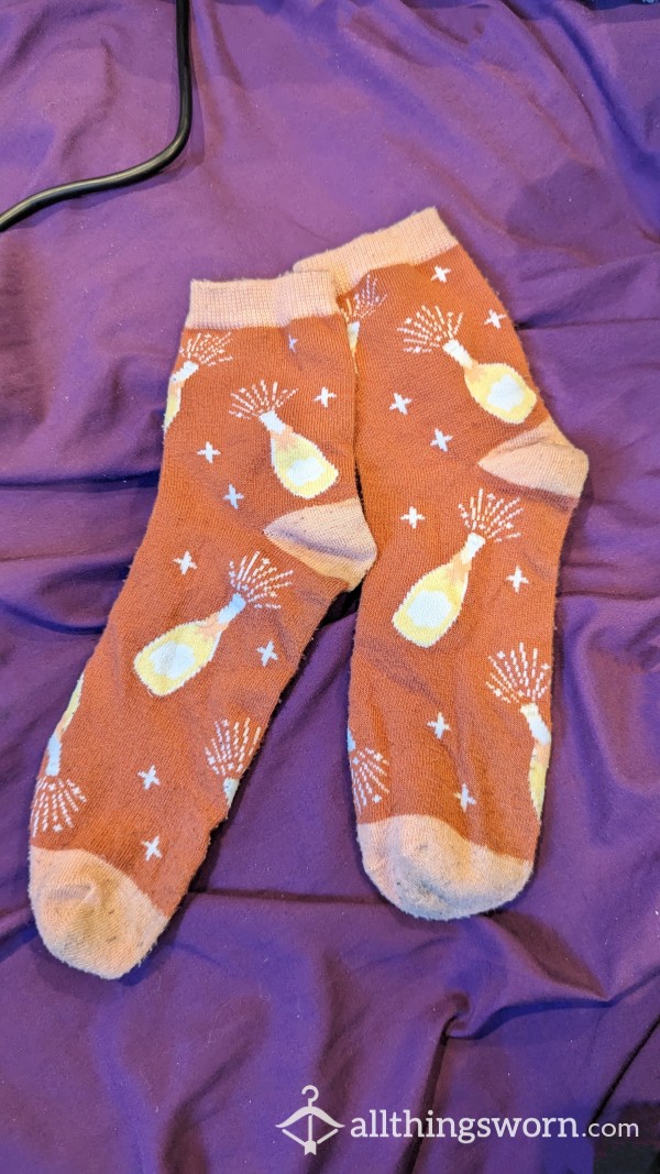 Sweet Champagne Showers Socks - Dirty And Worn