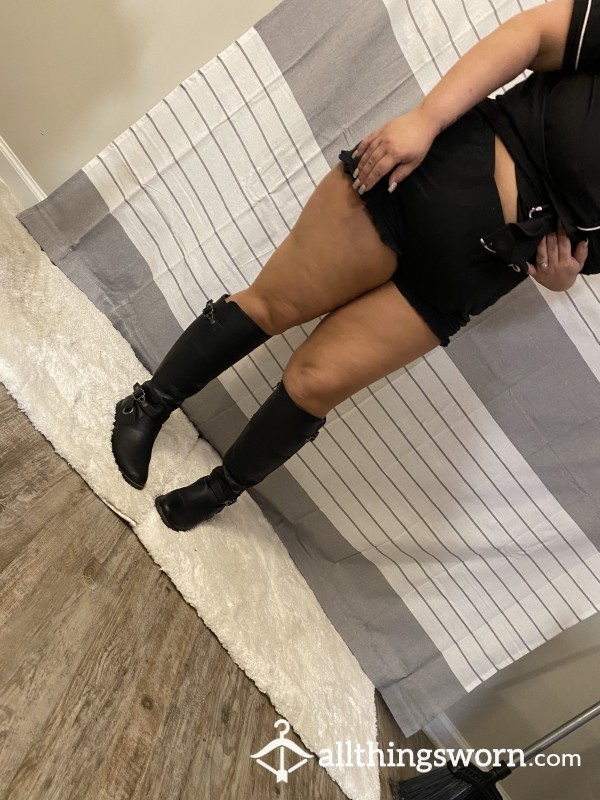 Tall Black Leather Boots