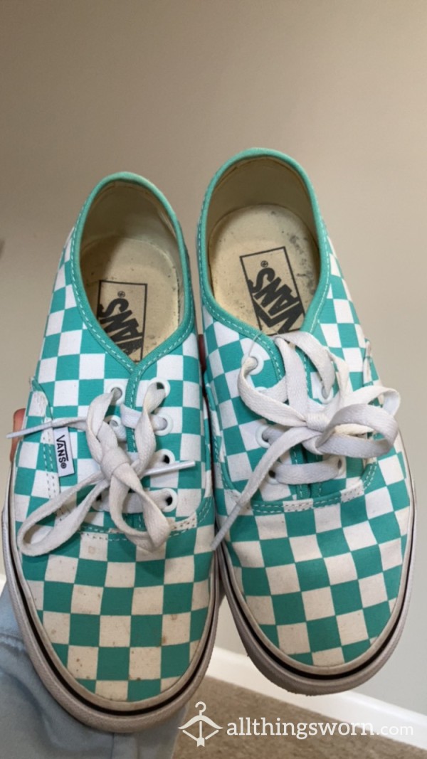 TEAL CHECKERED VANS AUTHENTIC