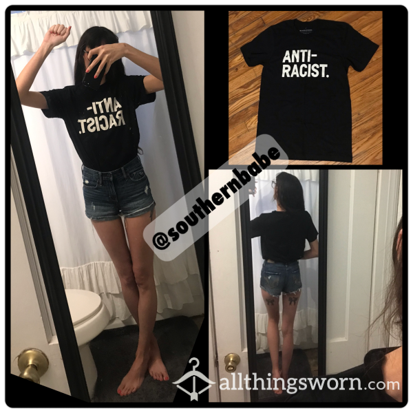 The Bitter Southerner Anti Racist ✊🏼 Black T-shirt Worn To Order