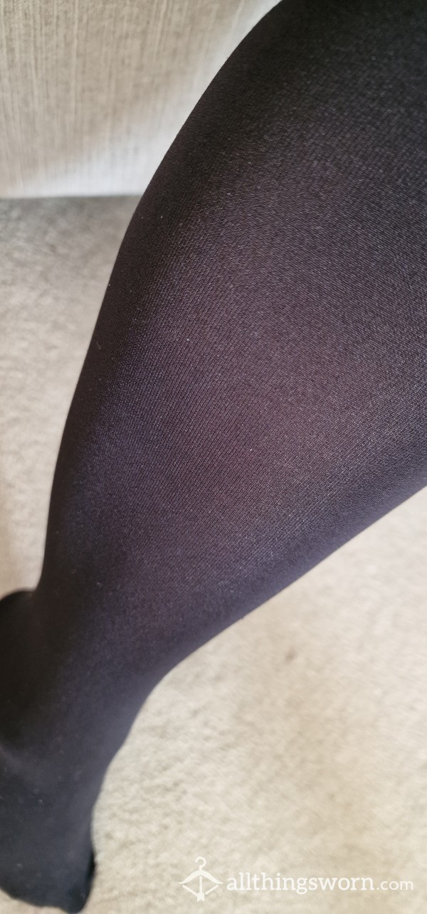 Thick Black SOFT Tights | Size Medium | 48 Hour Wear | No Panties? No Problem!! 😜