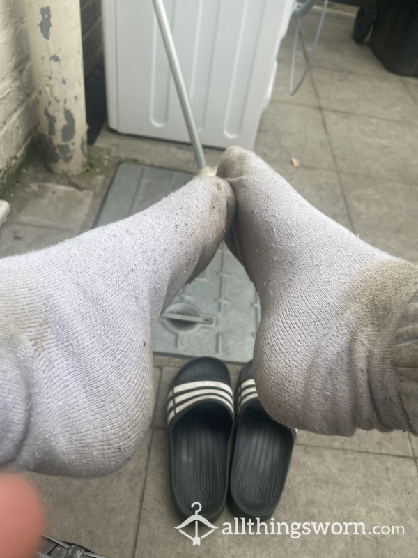 Thick White Dirty Sport Socks