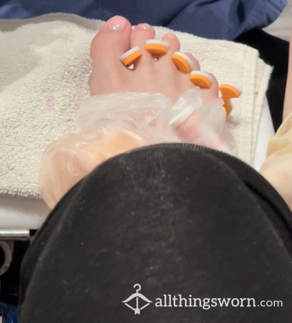 Toe Separators Used During My Spa Pedicure