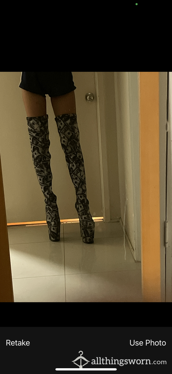 Used 8inch Thigh High Boots UK 9, EU 42