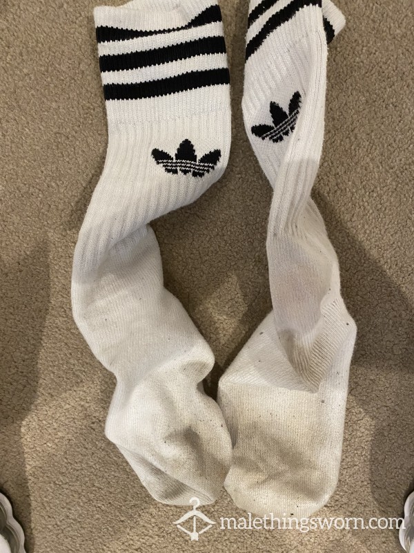 Used Adidas 3 Stripe Socks Size 7 - 11