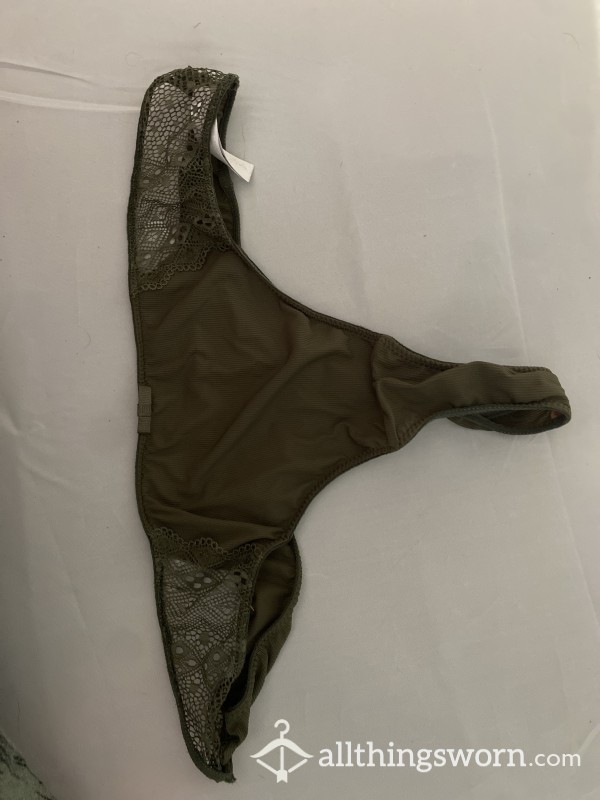 Used Green Thong Size L
