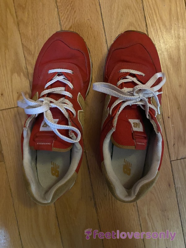 Used Worn Red New Balance Sneakers