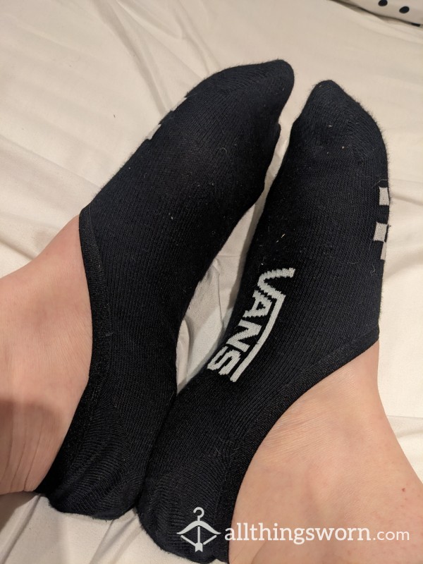 Vans Black & White Canoodle Invisible Trainer Socks (24 Hour Wear + Extra Available)