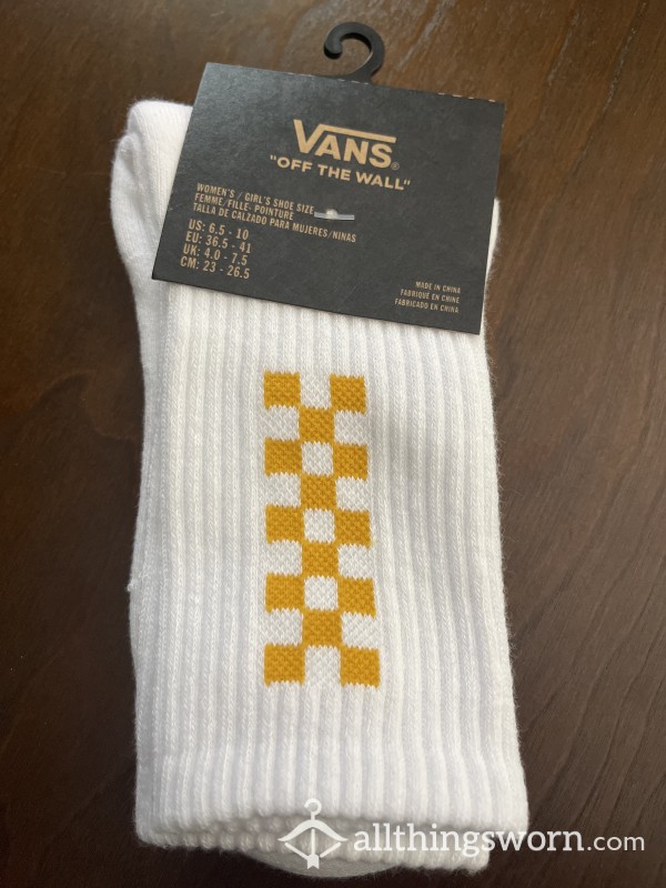 Vans White/Yellow Crew Socks