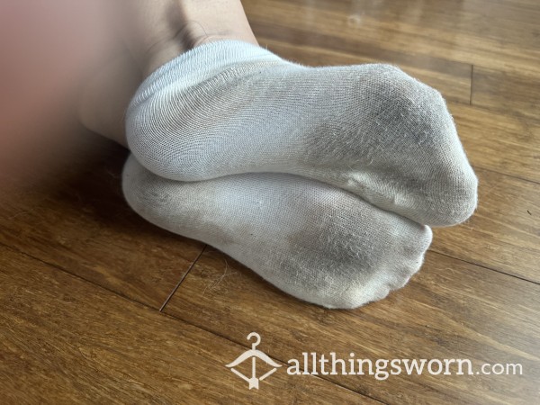 Very Dirty Sole White Anklet Socks.