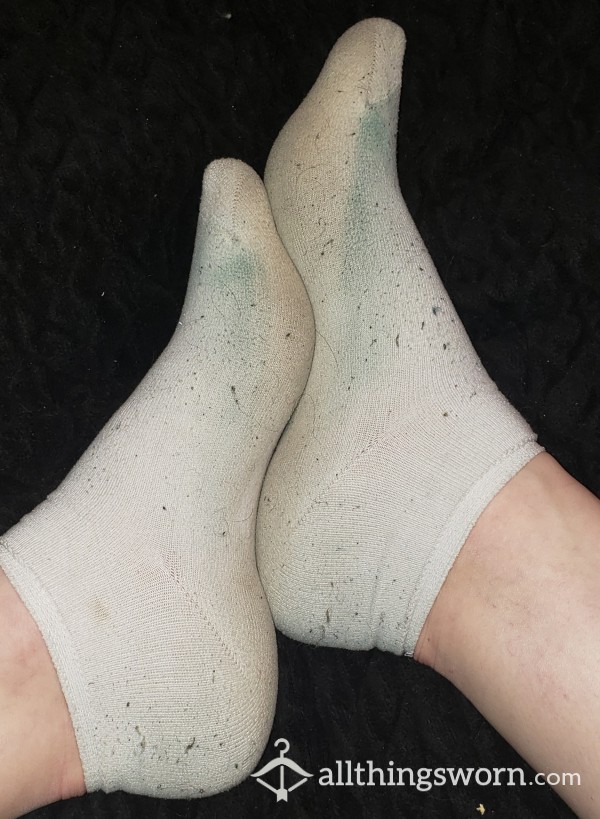 Very Worn White Ankle Socks