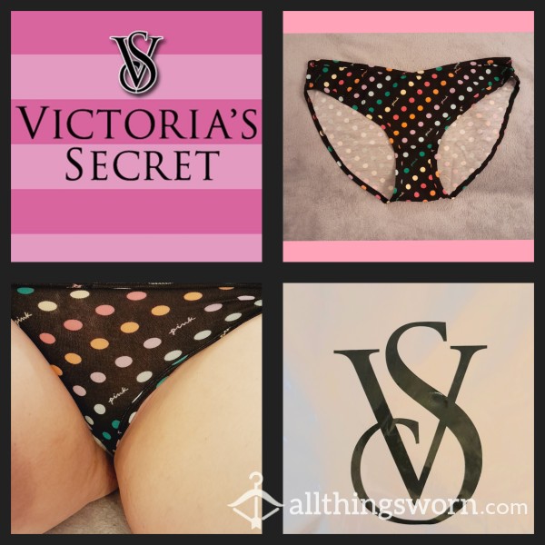 Victoria's Secret Black Cotton Dotty Panties