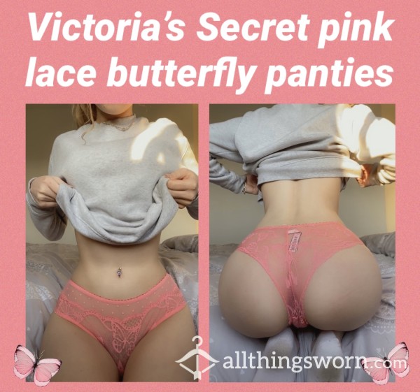 VS Pink Lace Butterfly Panties🦋