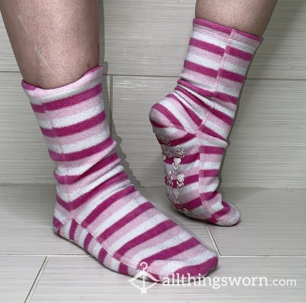 Warm And Fuzzy Fleece Polar Feet No-Slip Socks - Choice Of Color