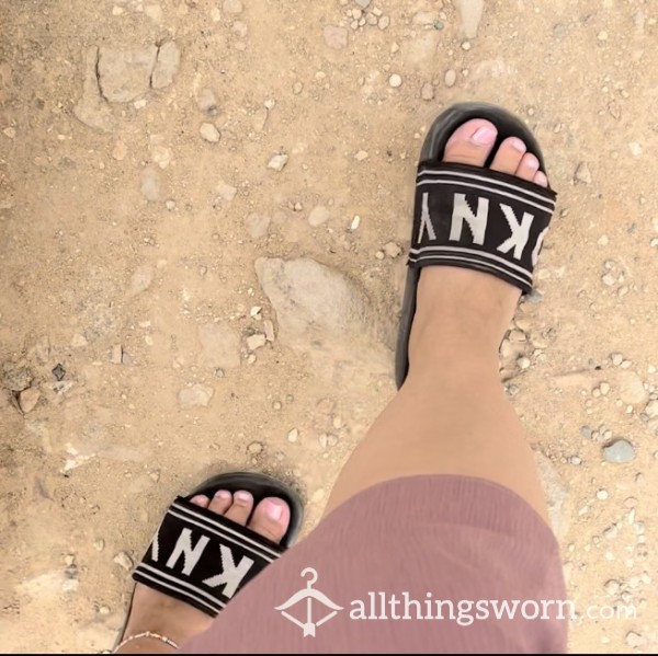 WATCH A COMPILATION OF CLIPS OF ME WALKING AROUND IN MY SLIDERS OR BAREFOOT 🦶🏼