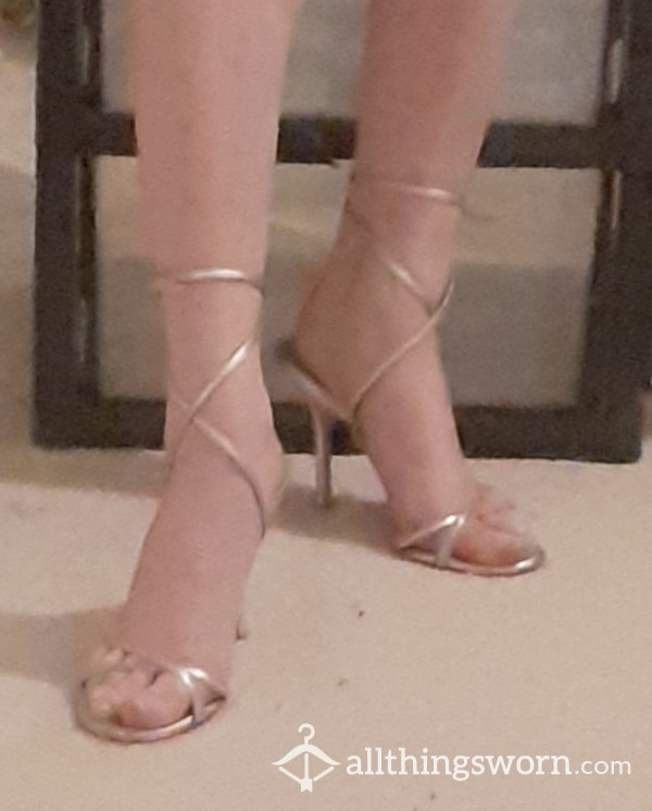 Well-loved Silver Leather Jimmy Choo Sandals
