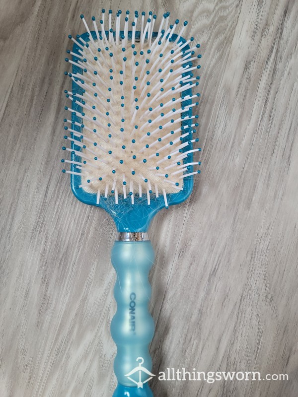 Well Used Hairbrush With Lots Of Hair