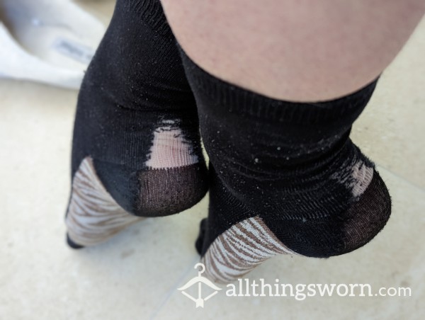 Well-worn Black Zebra Print Socks