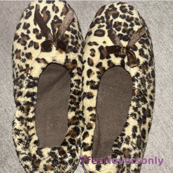 Well Worn Cheetah Slippers Size 7-8- $25 Shipped!