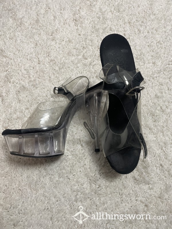 Well Worn Clear Stripper Shoes