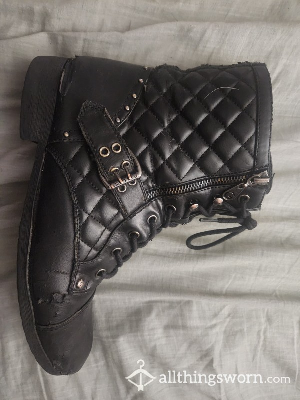 Well-worn Guess Combat Boots 9.5 US Womens