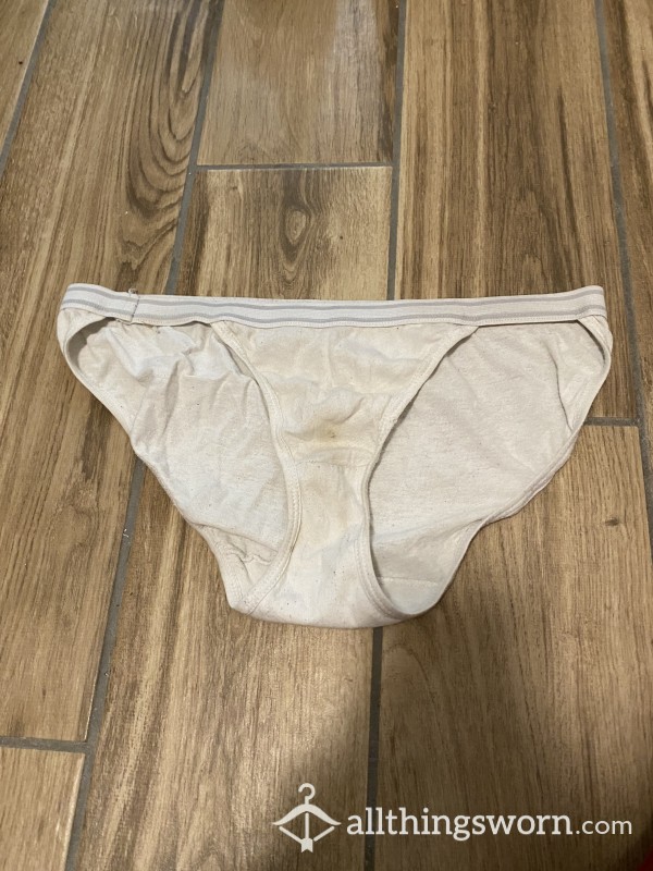 Well Worn Hanes White String Bikini Underwear