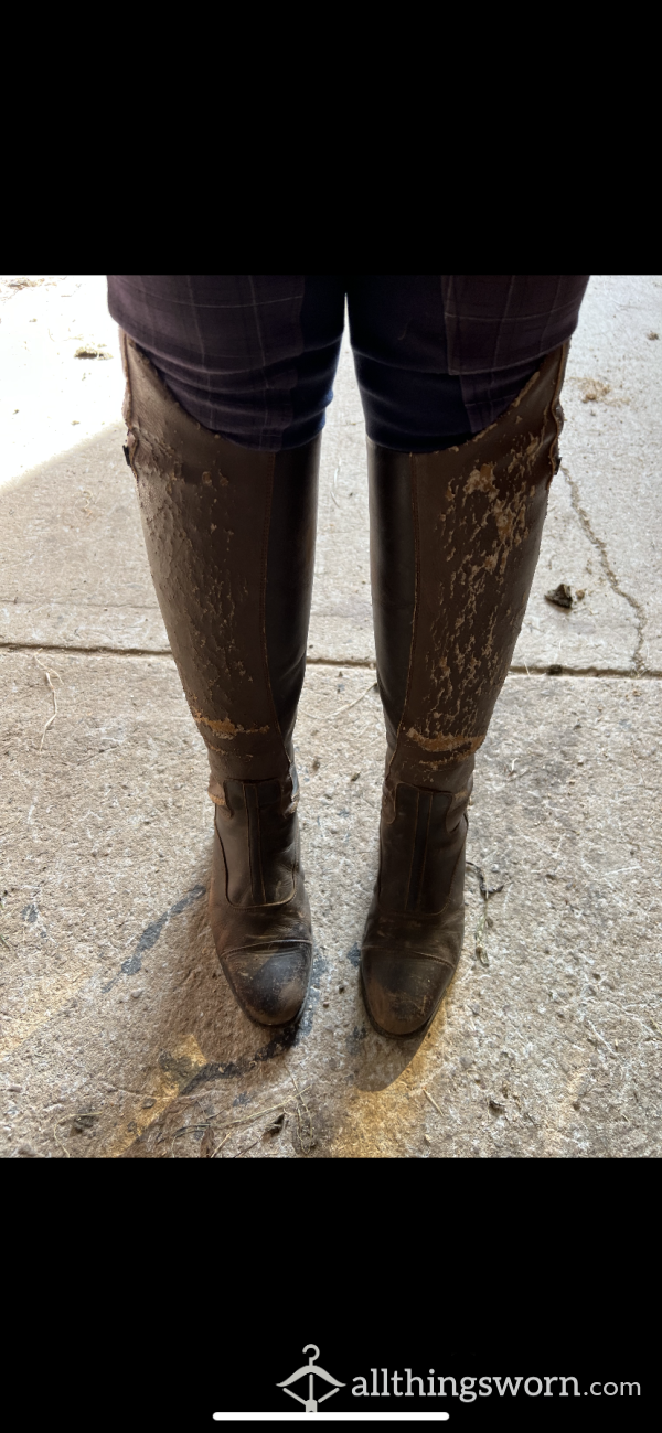 Well Worn Horse Riding Boots