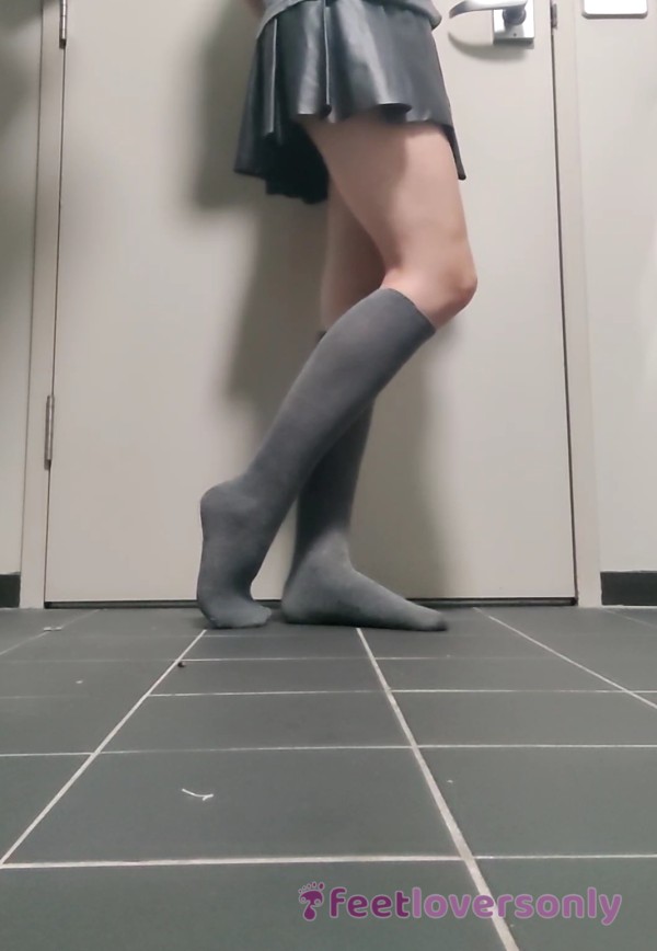 Well-worn Knee-high Socks Gray
